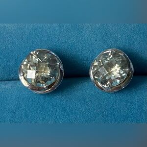 Prasiolite Fancy Cut Sterling Silver Stud Earrings
